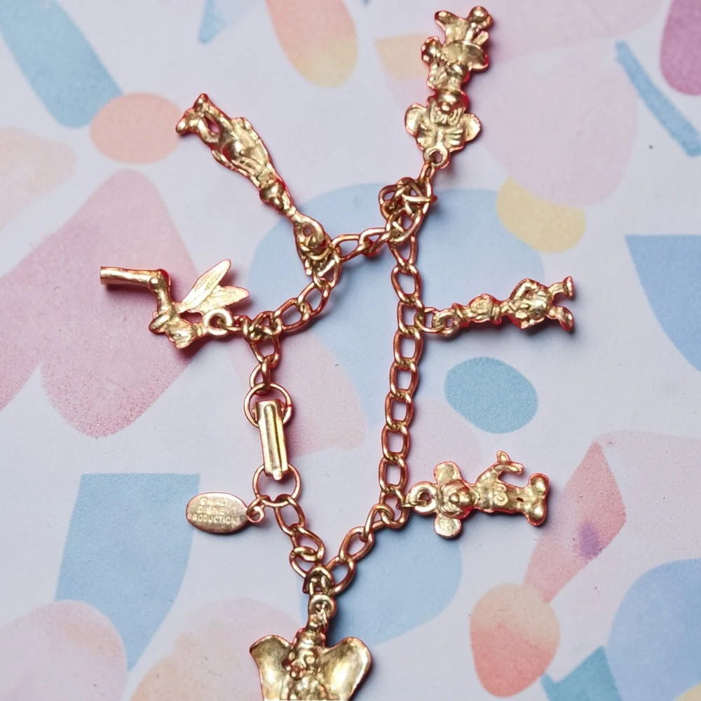 Antique Disney Vintage Childs 6" Silvertone Donald, Mickey Dumbo Bracelet - Picture 6 of 9